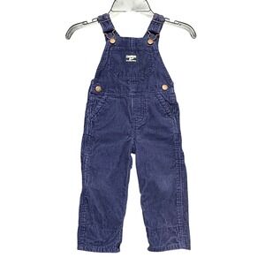 OshKosh B'gosh Kids Vestbak Blue Corduroy Bib Overalls‎ Size 12 Months Unisex